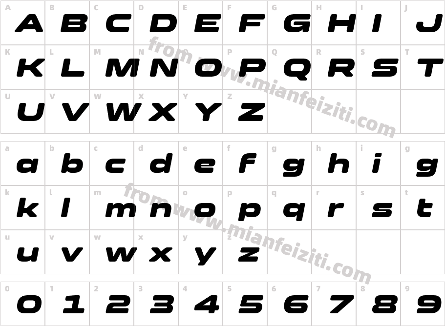 Clonoid Black Italic字体字体映射图