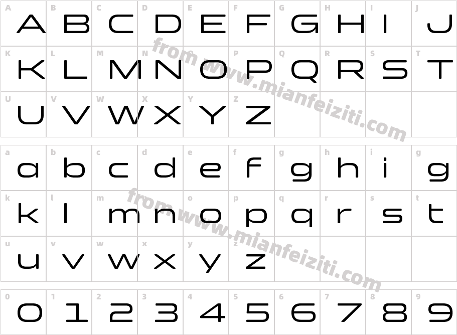 Clonoid Regular字体字体映射图