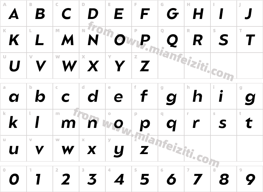 Balgin SemiBold Italic字体字体映射图