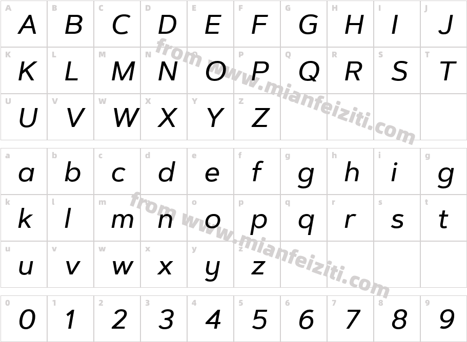 Artegra Sans Alt Medium Italic字体字体映射图