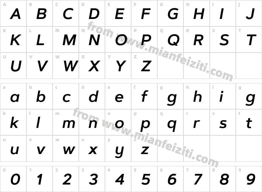 Artegra Sans Alt SemiBold Italic字体字体映射图
