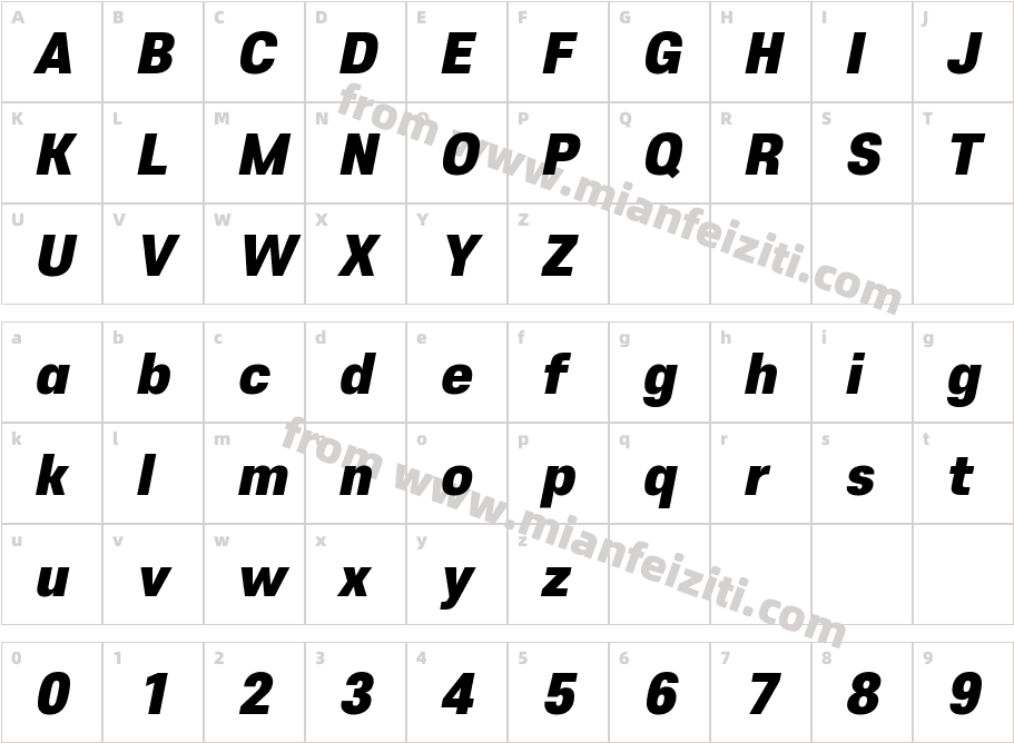 Core Sans E W01 95 Black It字体字体映射图