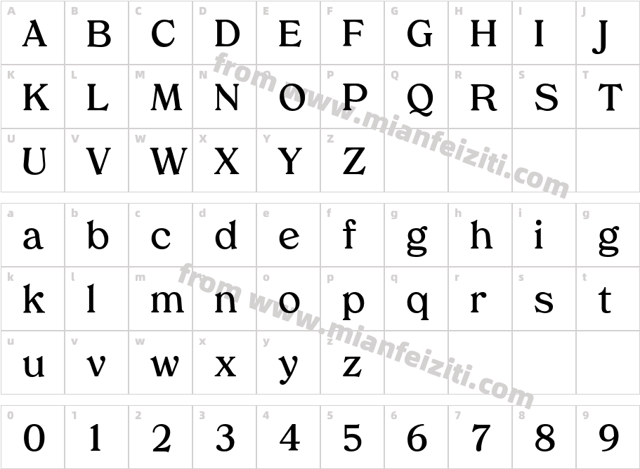 Tropiline SemiBold字体字体映射图