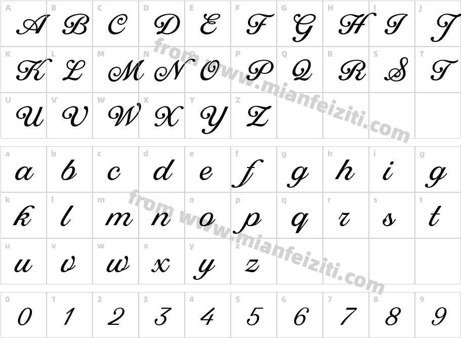 TropilineScript-SemiBold字体字体映射图