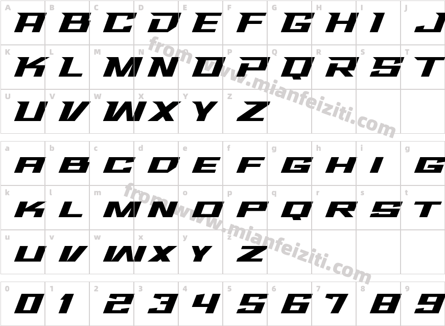 Trinos-Solid字体字体映射图
