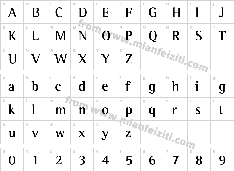 RotisSemiSerifW1G-Bold字体字体映射图