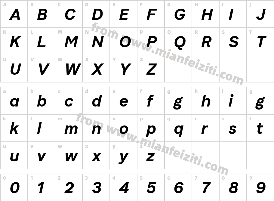 Klarna Text Bold Italic字体字体映射图