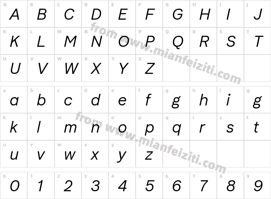 Klarna Text Italic字体字体映射图