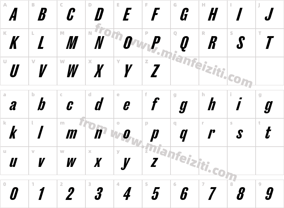 Caslon Doric CondensedTrial BoldItalic字体字体映射图