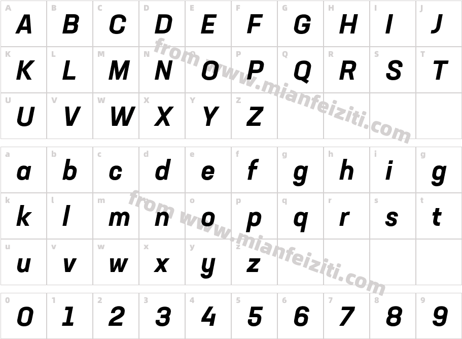 NeusaNextPro-BoldItalic字体字体映射图