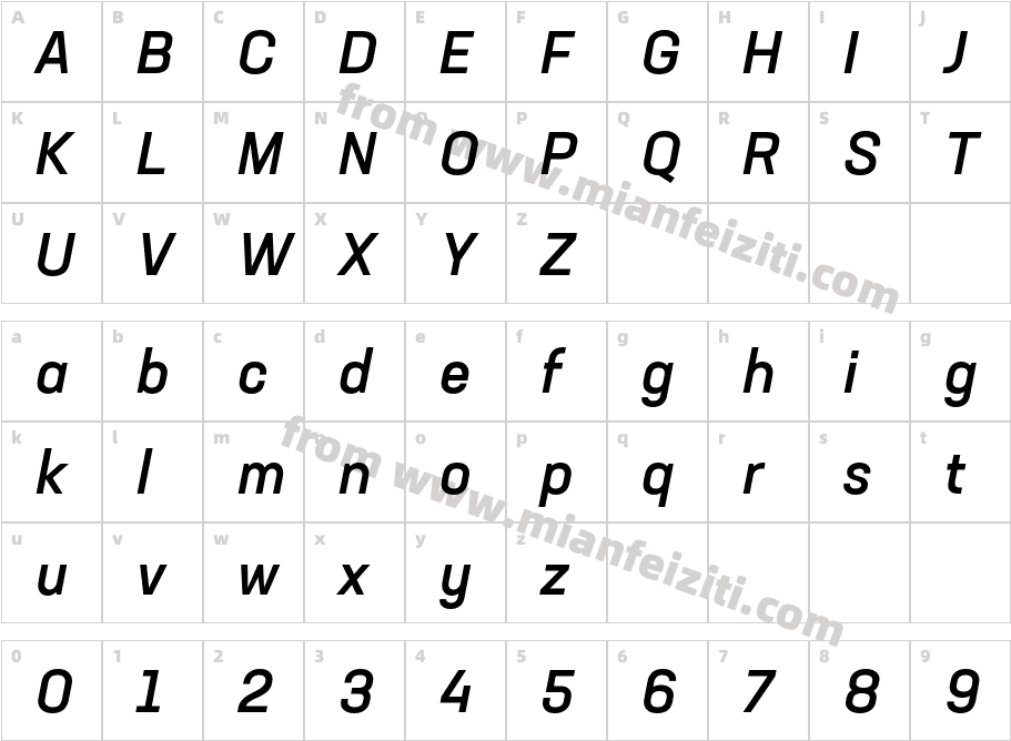 NeusaNextPro-MediumItalic字体字体映射图