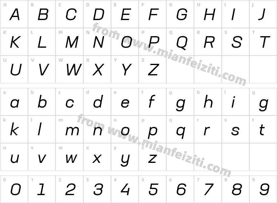 NeusaNextPro-WideItalic字体字体映射图