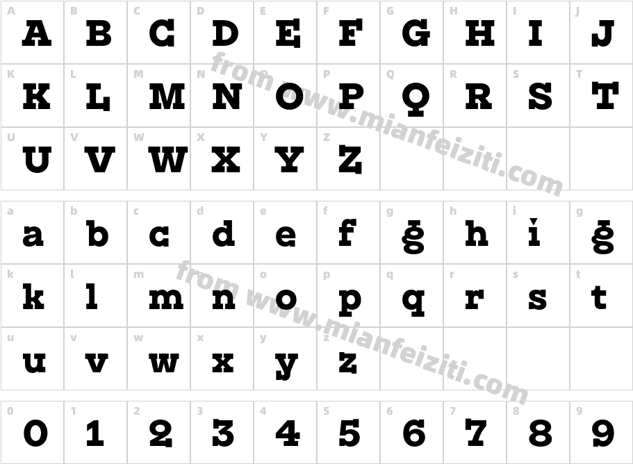 KyivType Serif Heavy字体字体映射图
