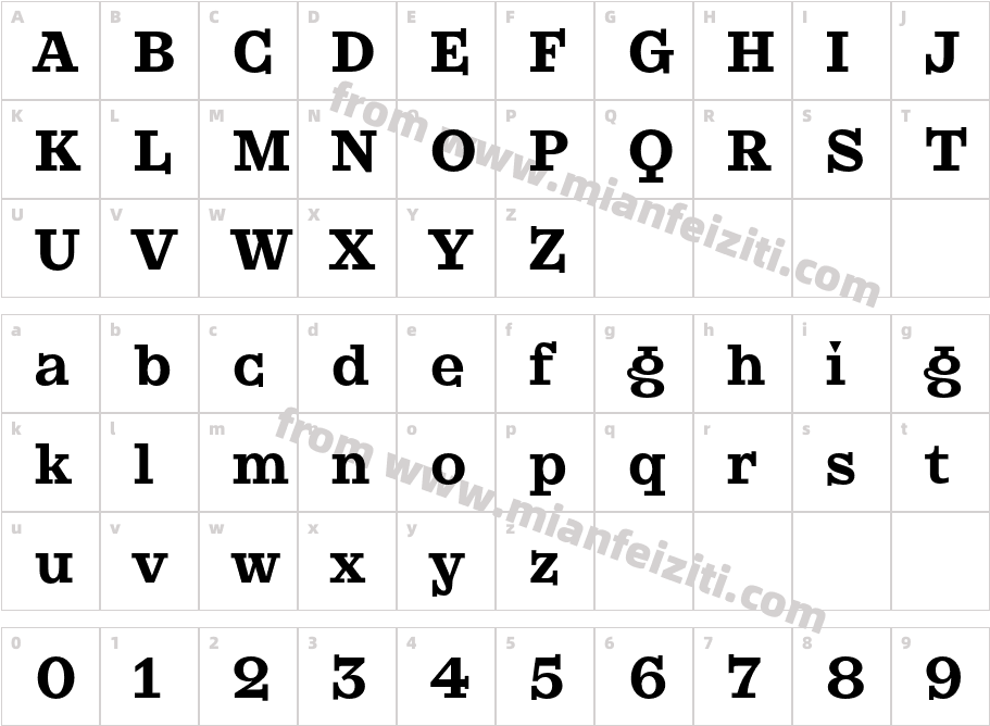 KyivType Serif Heavy2字体字体映射图