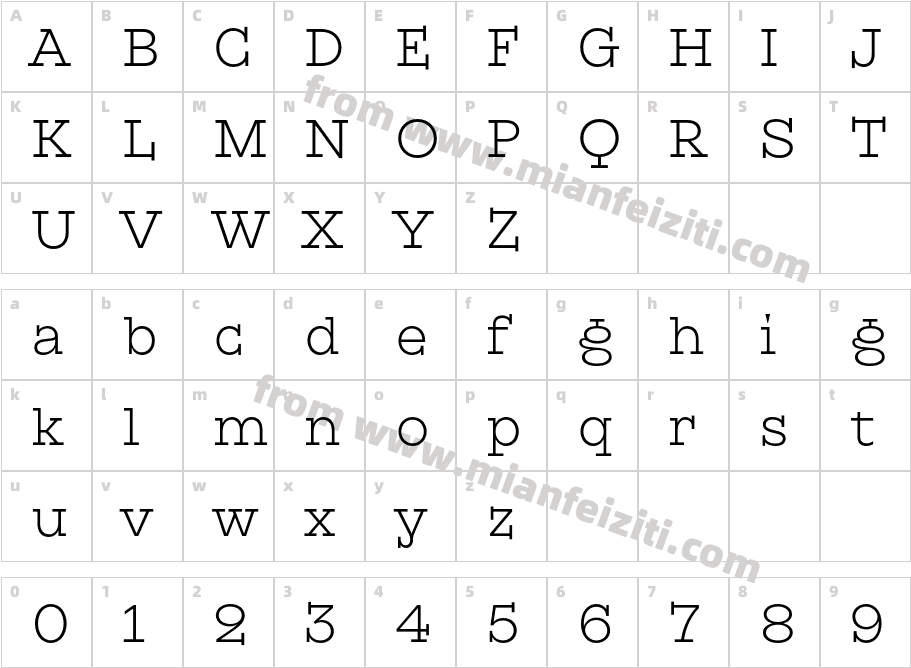 KyivType Serif Light字体字体映射图