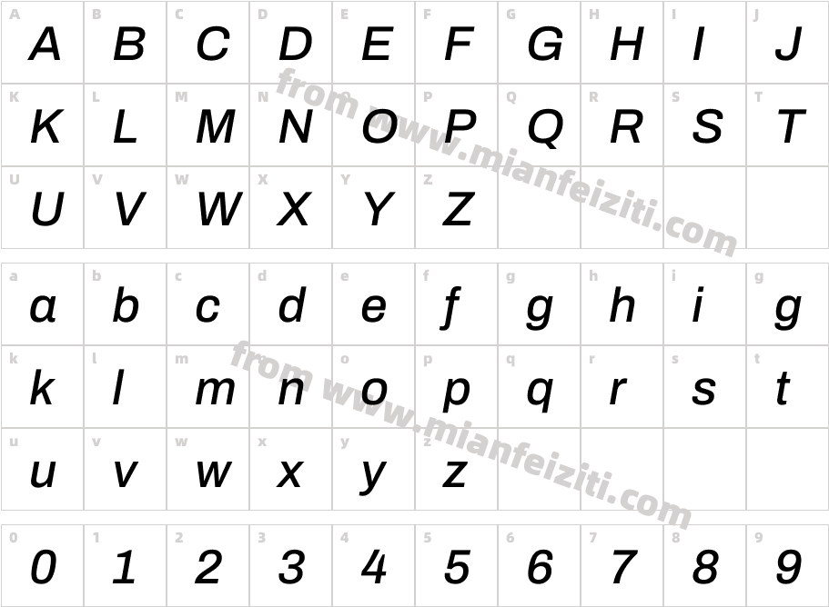 Archivo Medium Italic字体字体映射图