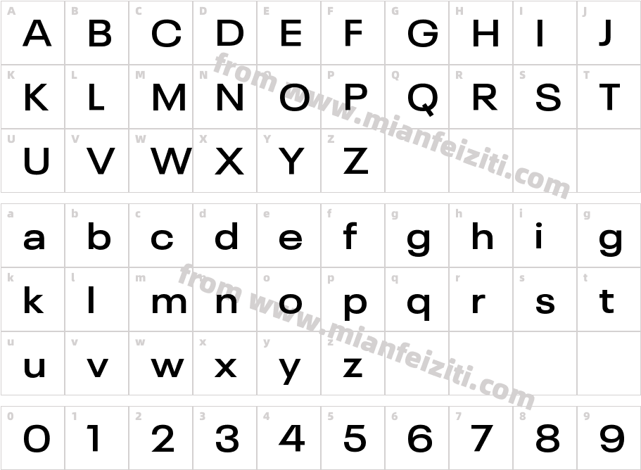 Neue Plak W04 Extended SemiBold字体字体映射图