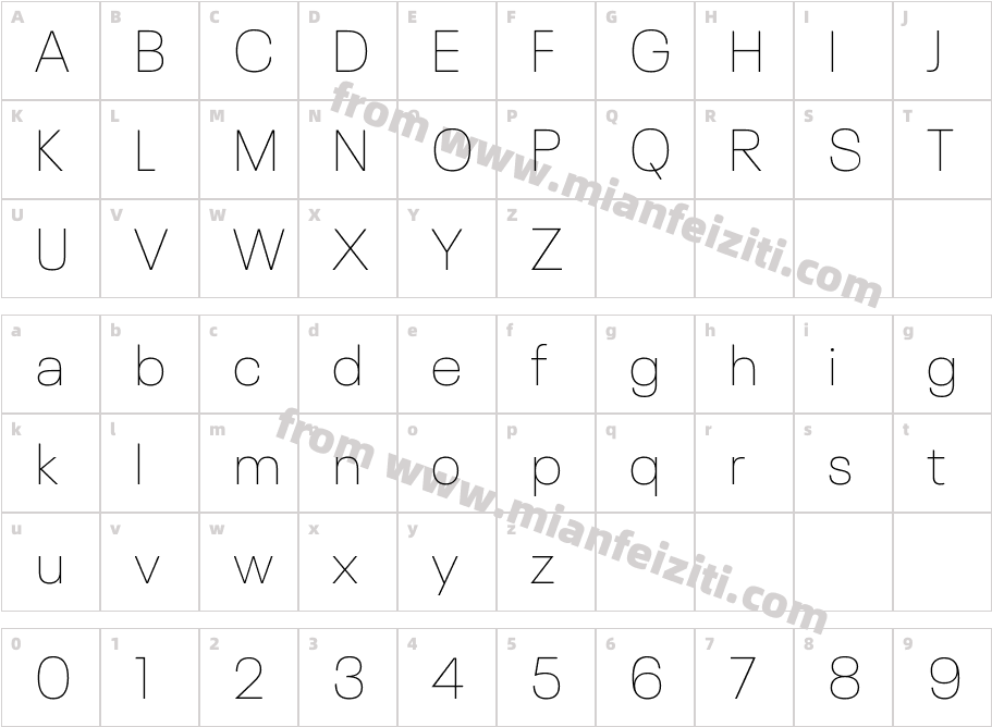 Neue Plak W04 Thin字体字体映射图