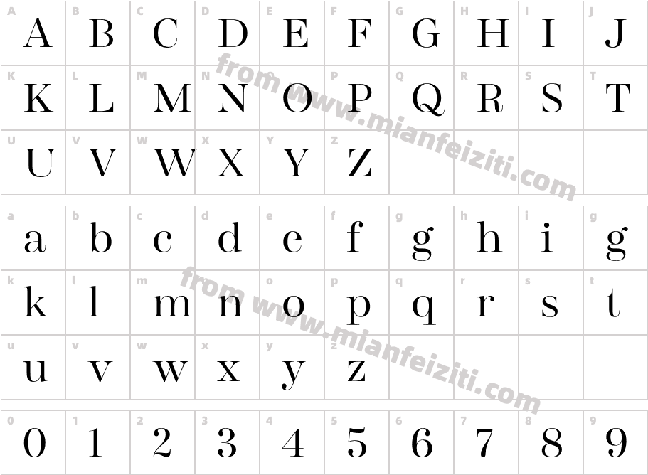 Gerard Display W05 Expan Medium字体字体映射图