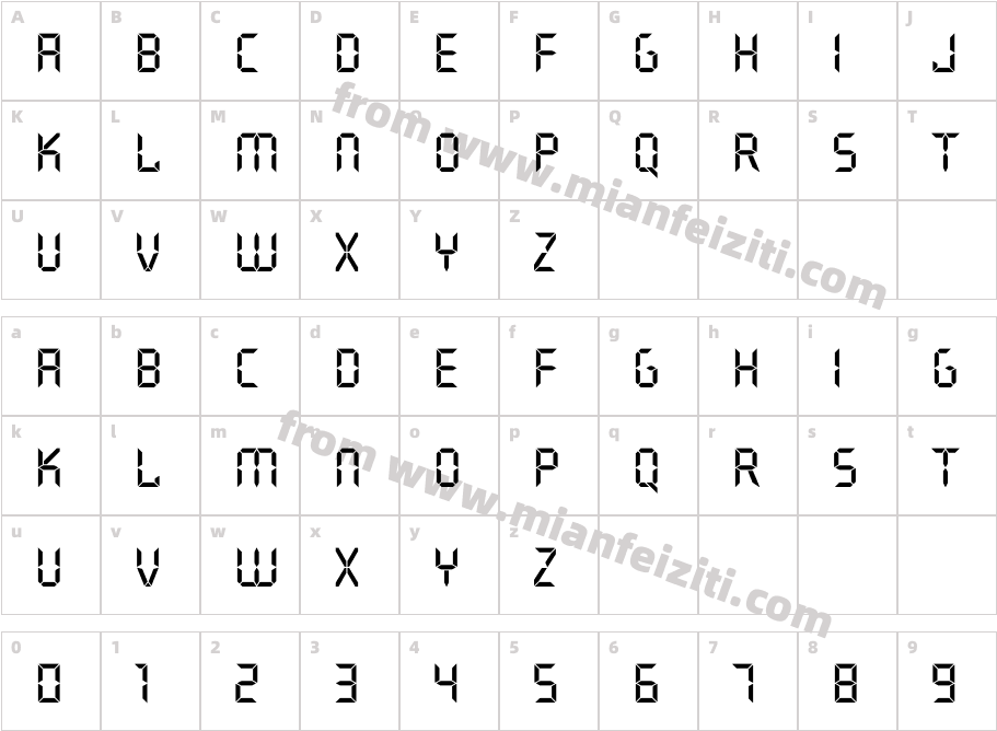 Digistyle Unicode Regular字体字体映射图