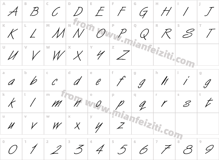 Vizier Italic字体字体映射图