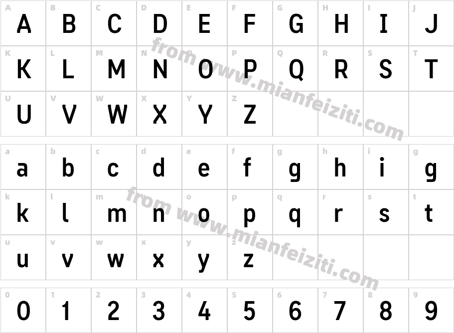 Nomenclatur Medium Semi Condensed字体字体映射图
