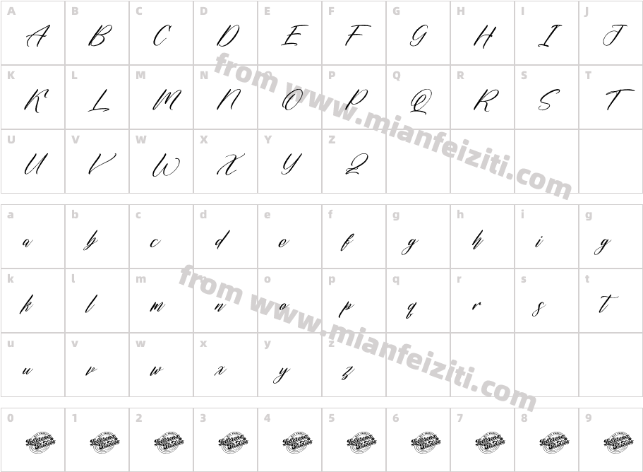 Amitesha Qowliran DEMO VERSION Italic字体字体映射图