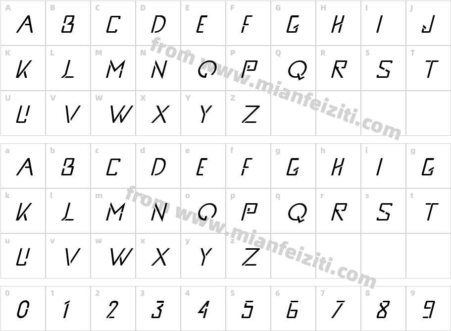 Andromeda Bold Italic字体字体映射图