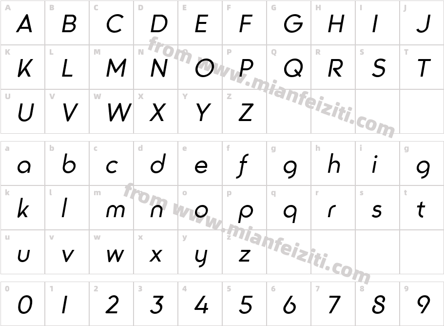 Trakya Sans Alt 500 Regular Italic字体字体映射图