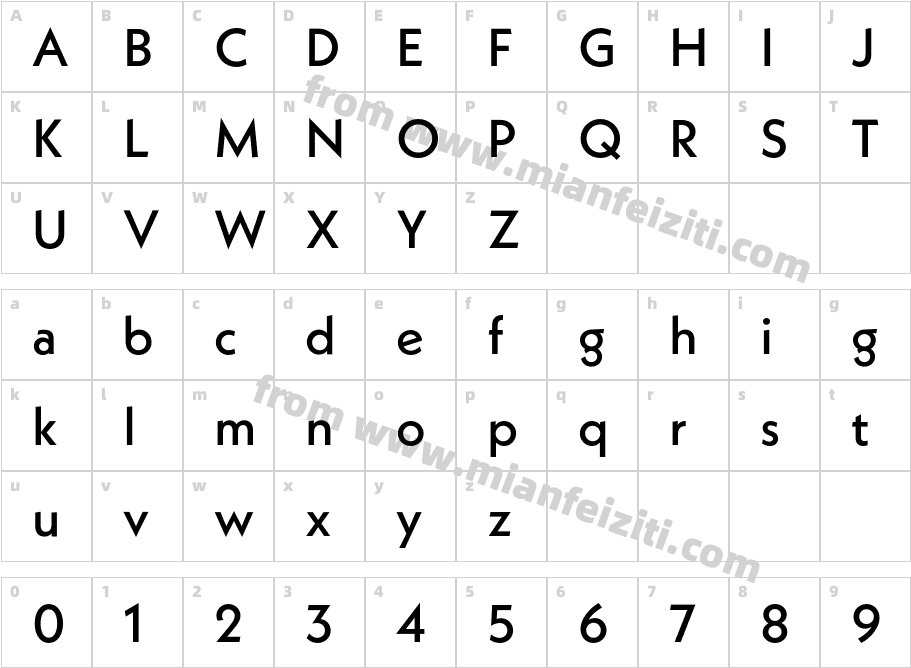 NeueKabel Medium字体字体映射图