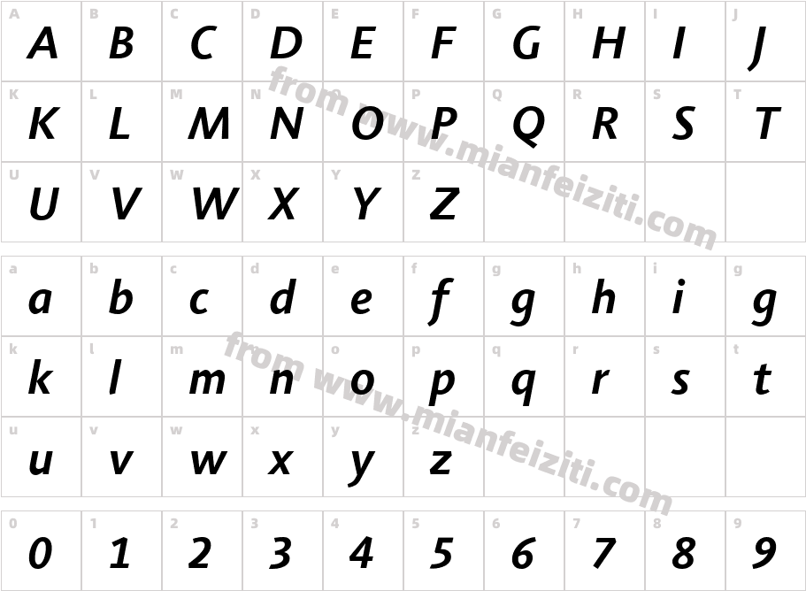 Agilita LT W04 Bold Italic字体字体映射图
