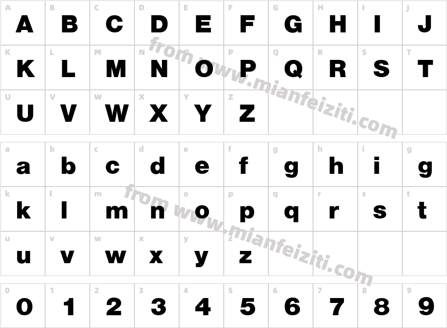 Helvetica Heavy字体字体映射图