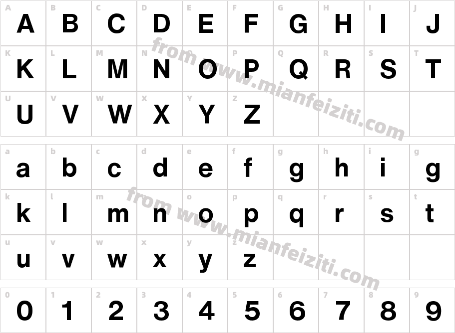 HelveticaNowText Bold字体字体映射图