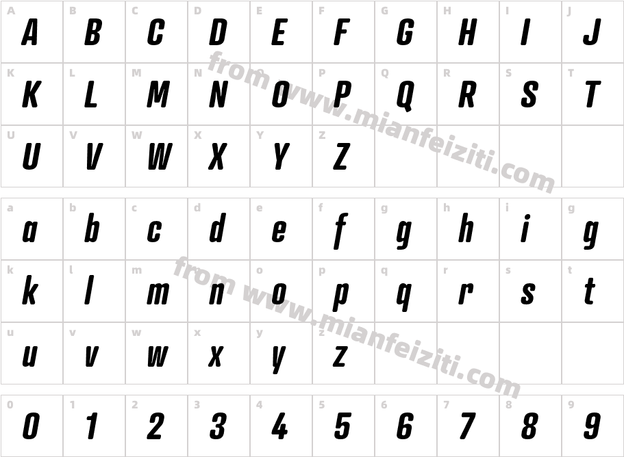 Atrament TRIAL Bold Italic字体字体映射图