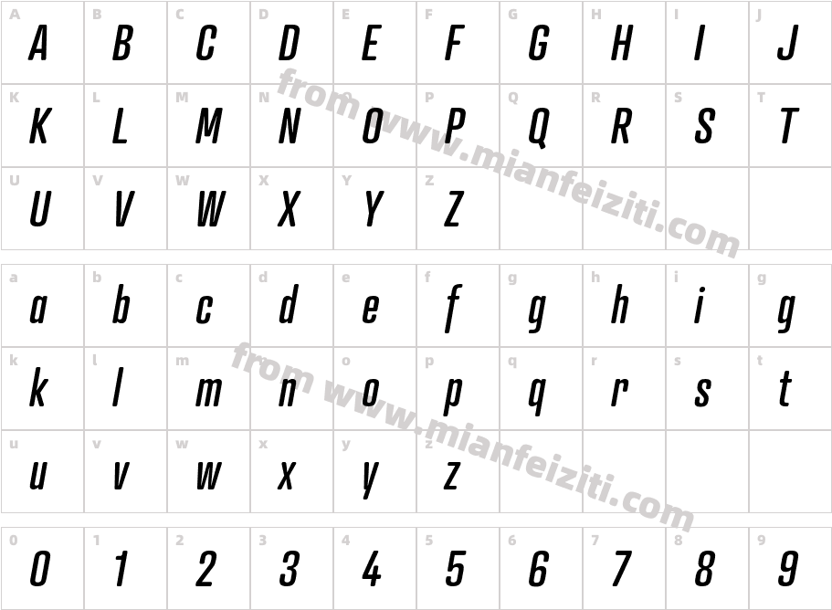 Atrament TRIAL Medium Italic字体字体映射图