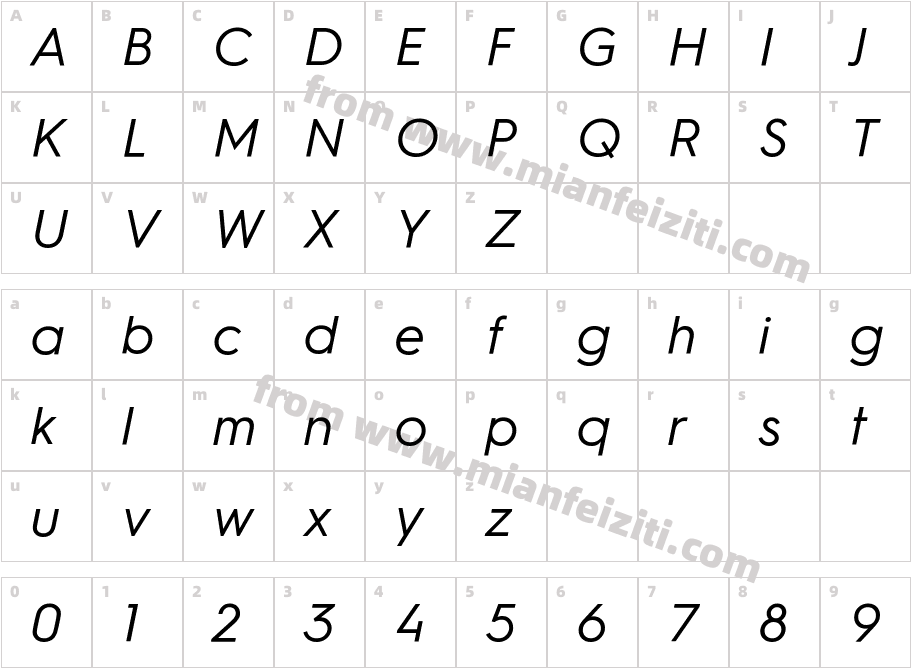 HurmeGeometricSans3 RegularObl字体字体映射图