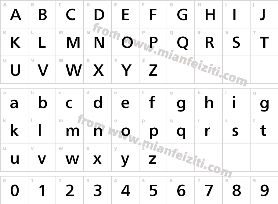 Frutiger Neue LTW1G Medium字体字体映射图