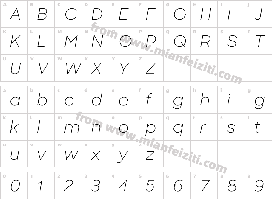 Sharp Sans Light Italic字体字体映射图
