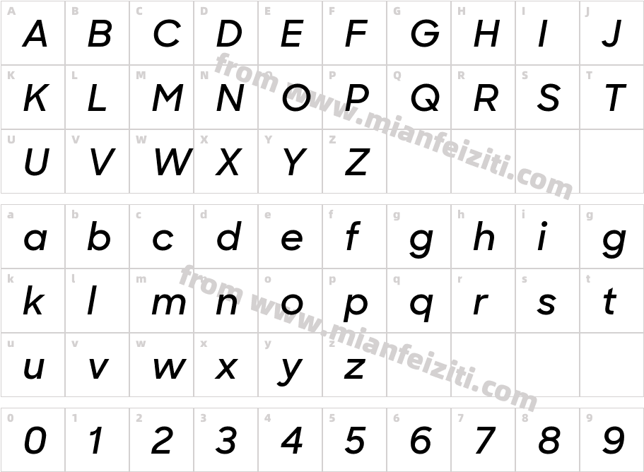 Sharp Sans Semibold Italic字体字体映射图