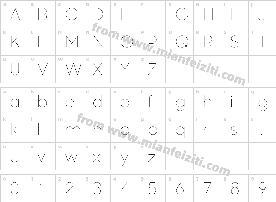 Sharp Sans Disp No1 Thin字体字体映射图
