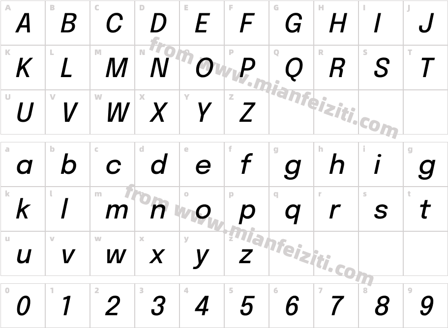 Epilogue Medium Italic字体字体映射图