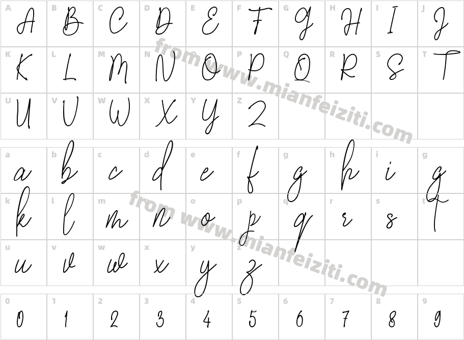 ErmastriaRegular字体字体映射图
