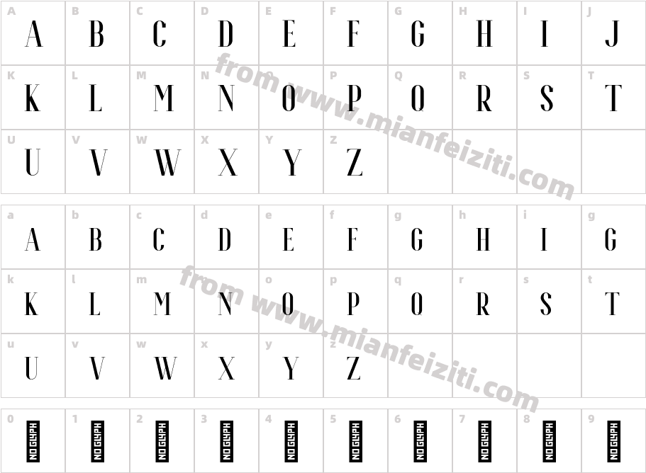 Espoir Serif Regular字体字体映射图