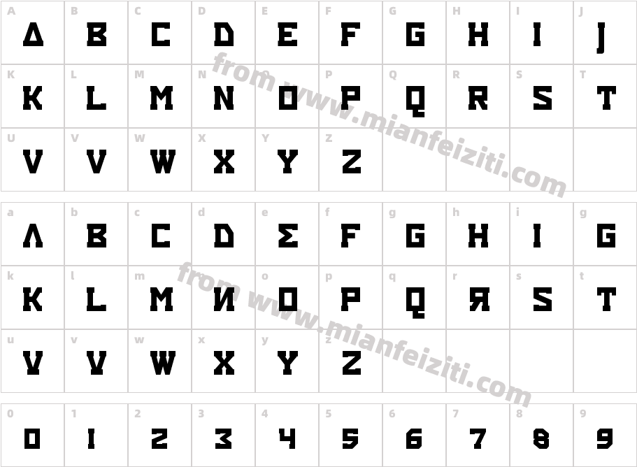Eurocentric字体字体映射图