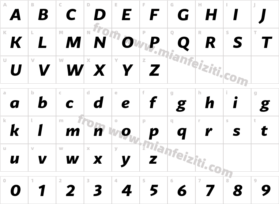 Guyot Sans ExtraBold Italic字体字体映射图