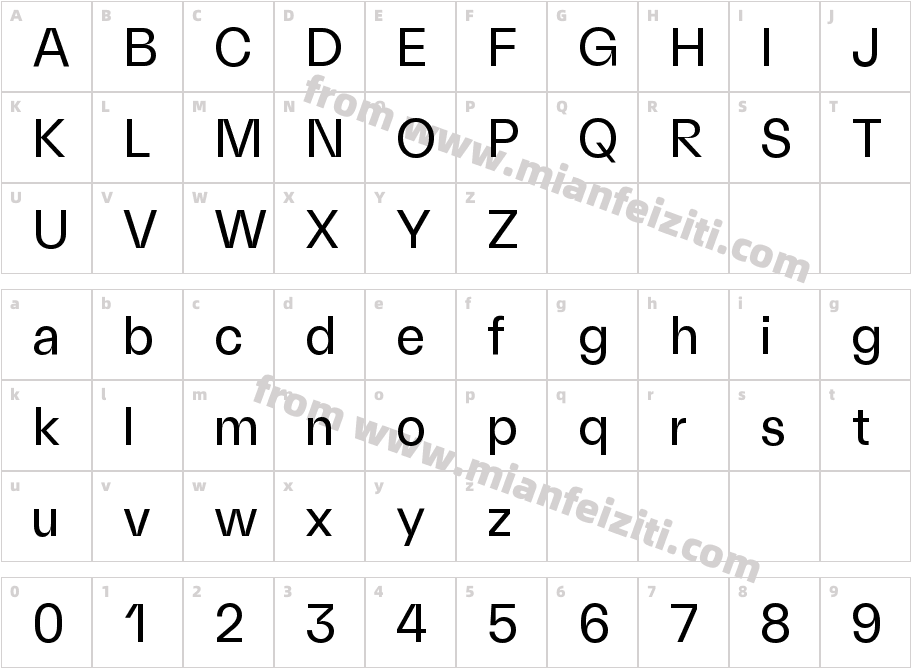 Solar Sans Basic Regular字体字体映射图