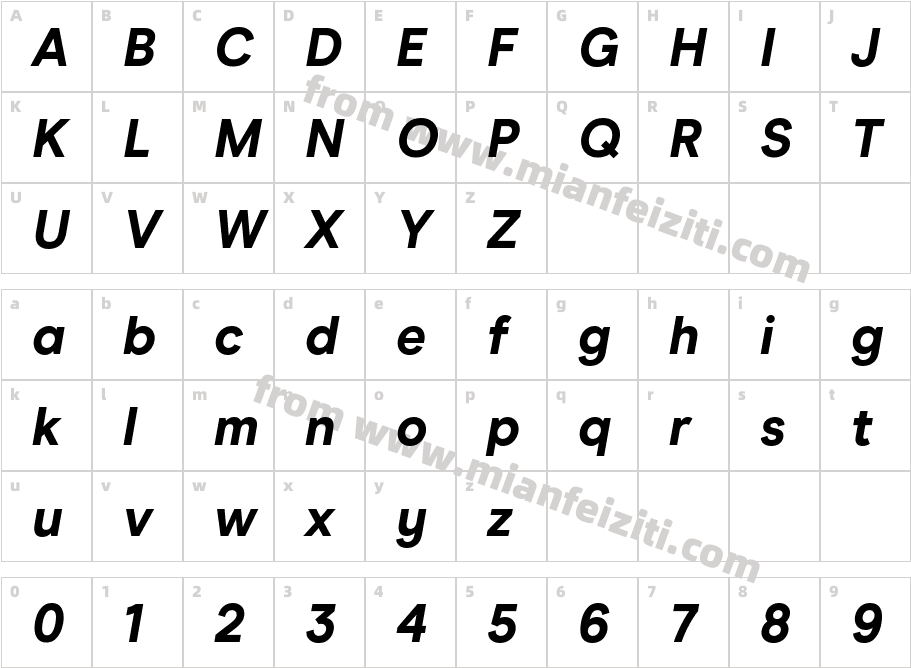 Modern Era ExtraBold Italic字体字体映射图