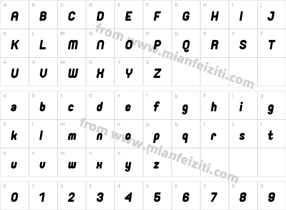 Orev Edge Black Italic字体字体映射图