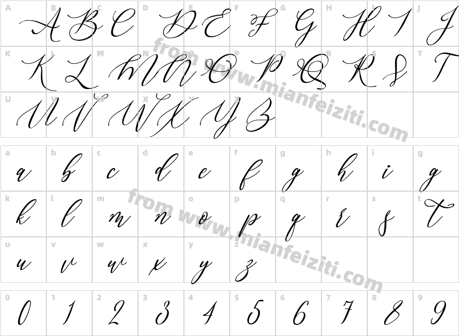Aughlesia Italic字体字体映射图