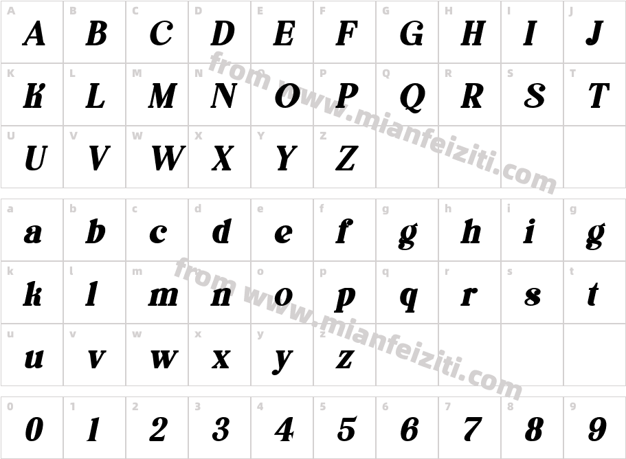 asimilates ExtraBold Italic字体字体映射图